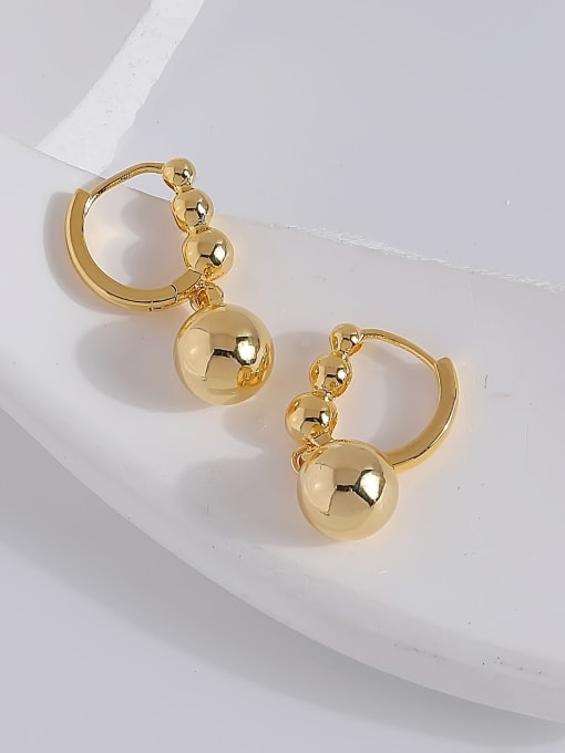 16k gold [ear buckle] Brass Geometric Trend Drop Earring